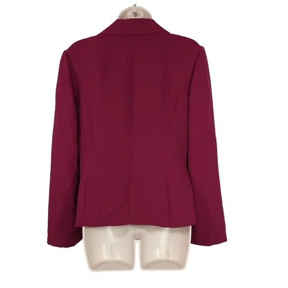 Dana Kay Blazer Jacket Covered Button Up Women Size 8 Purple Long Sleeve Pockets - Picture 4 of 7